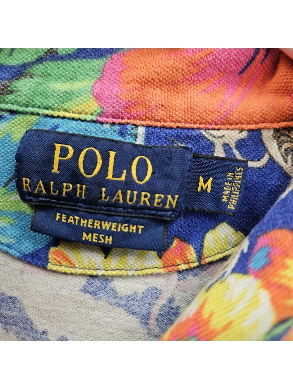 Polo Ralph Lauren Featherweight Mesh Hawaiian Polo Shirt Medium Dragons Asian